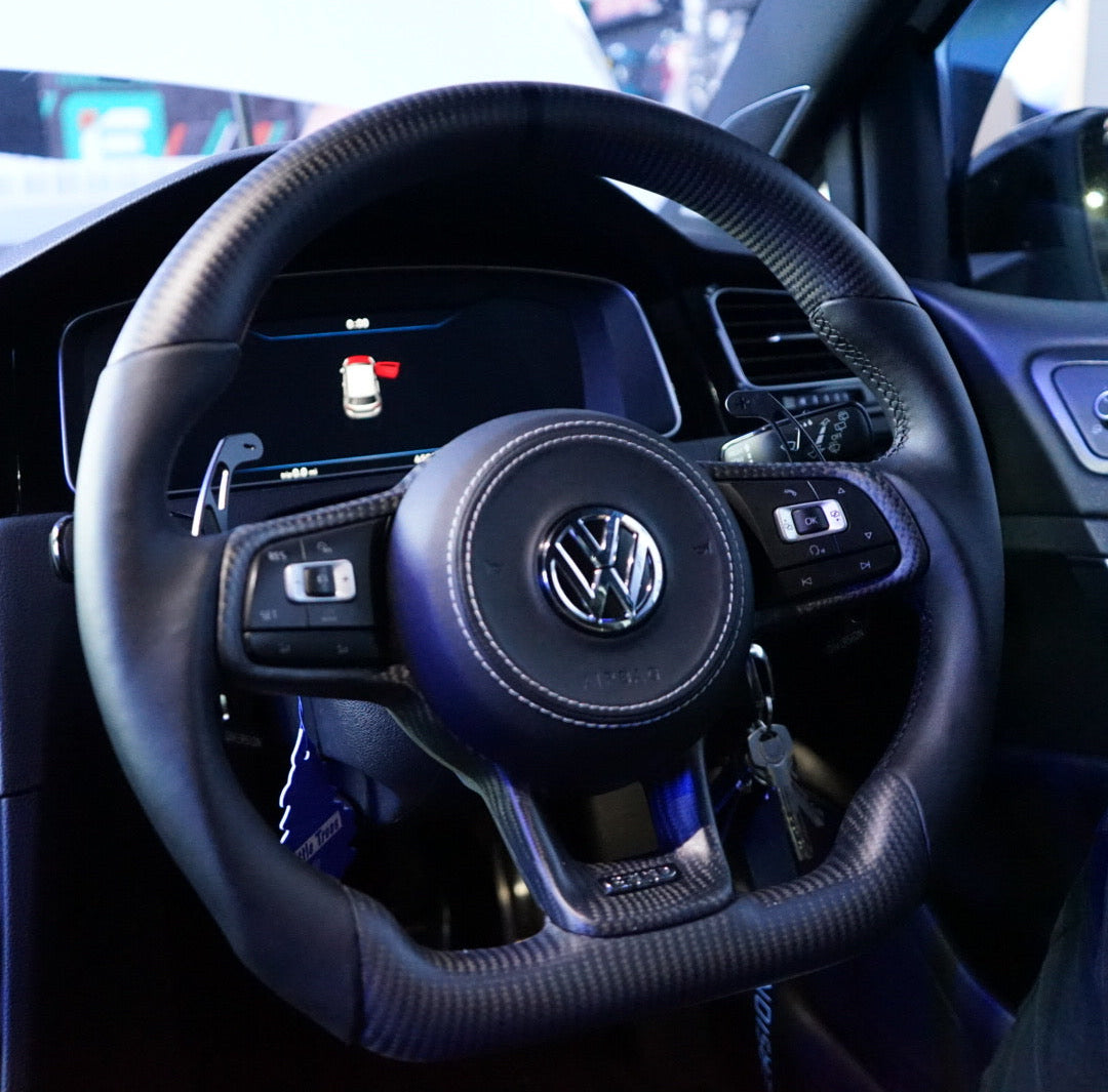 Volkswagen Golf MK7 / MK7.5 GTI / GTD / R-Line / R Carbon Fibre Steering Wheel (CUSTOM / 2013 - 2020 Models)