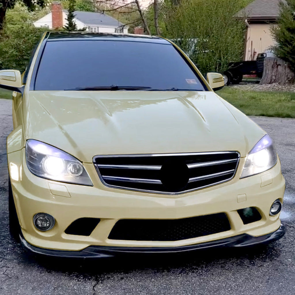 V Style Gloss Black Front Splitter for Mercedes Benz W204 C63 07-10