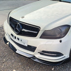 Gloss Black Front Splitter for Mercedes Benz W204 C Class Standard Model 08-14