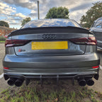 Big Fin Style Carbon Fibre Rear Diffuser for Audi A3 S Line Saloon S3 17-19