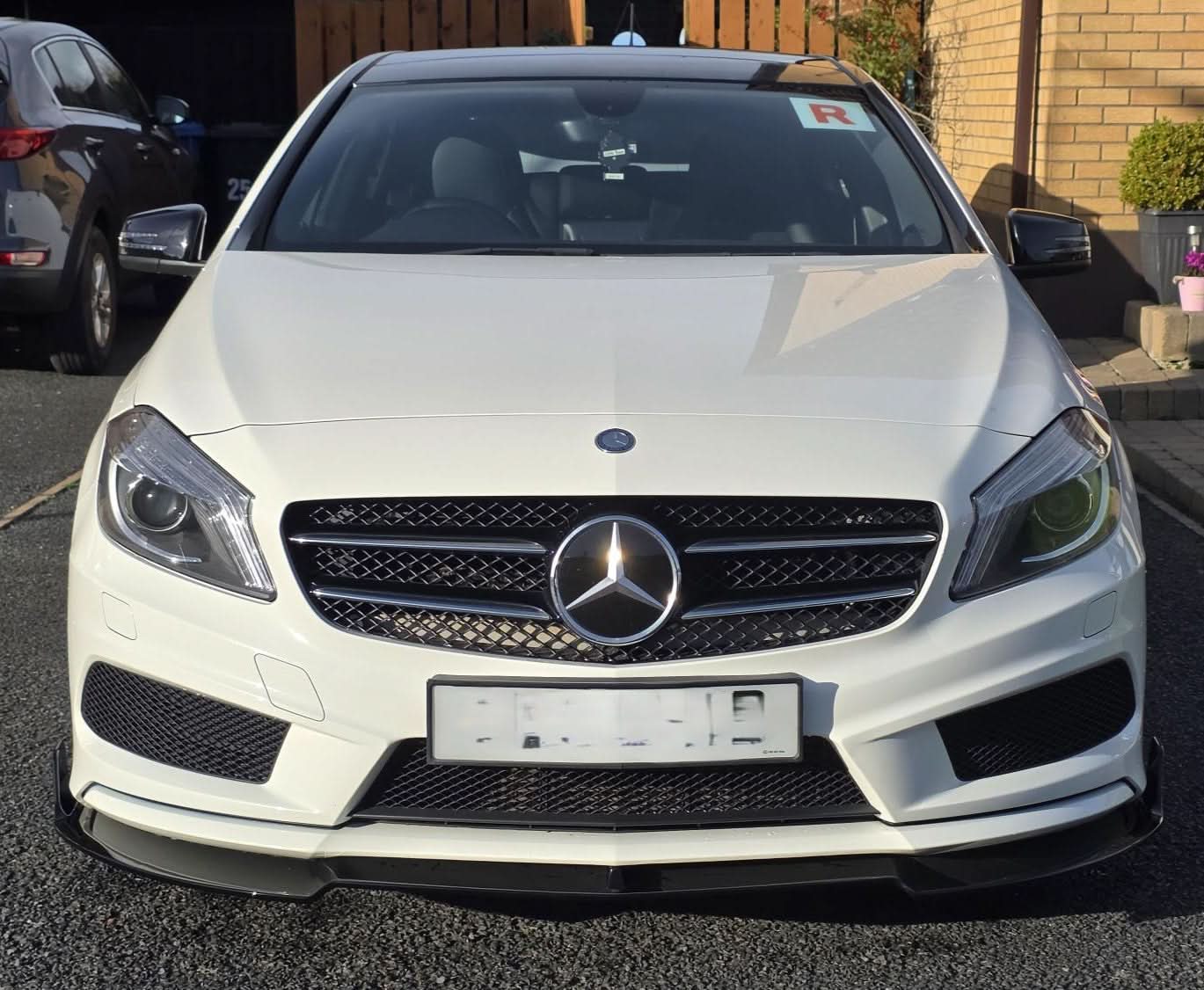 A Style Gloss Black Front Splitter for Mercedes Benz W176 A Class 13-15