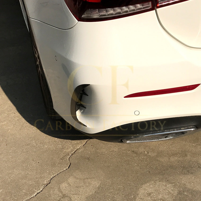 Gloss Black Rear Bumper Trims for Mercedes Benz W177 A Class Saloon 18-25 (Stick on)