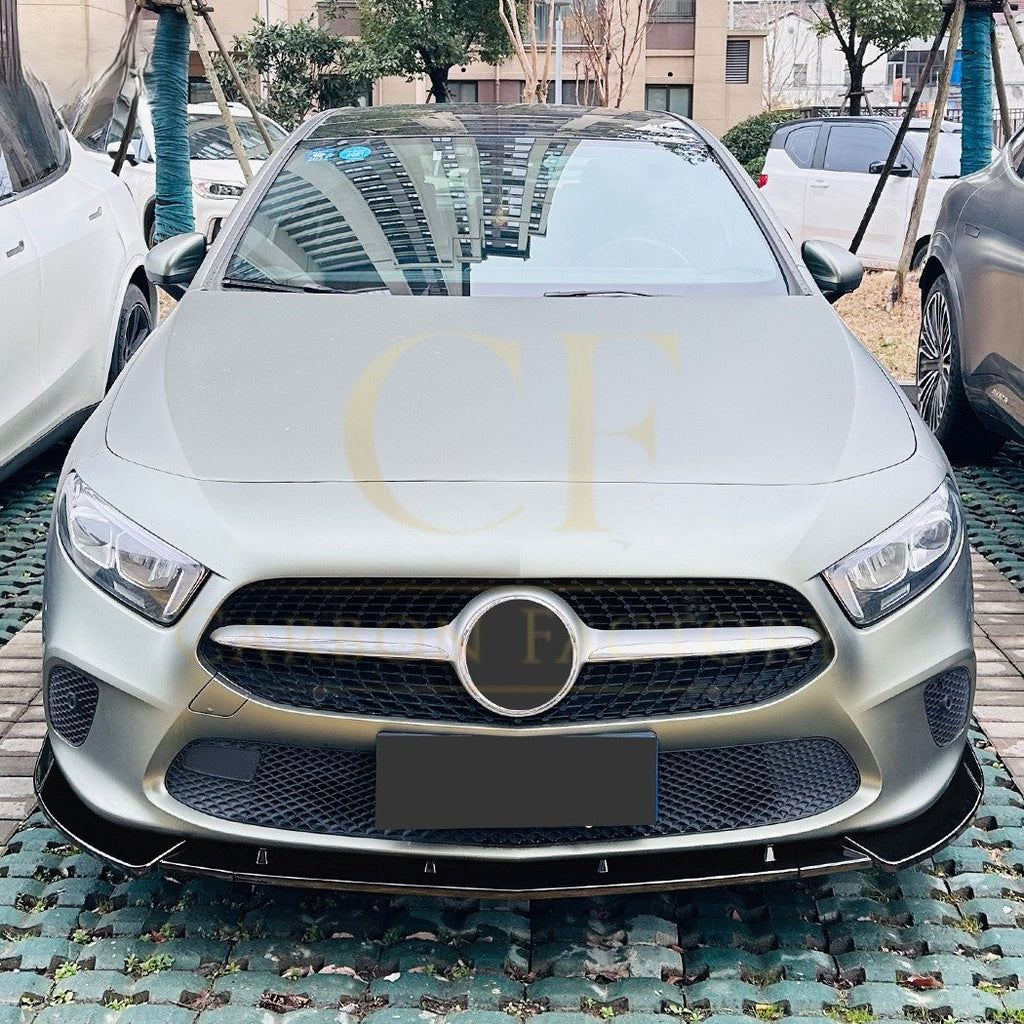 V Style Gloss Black Front Splitter for Mercedes Benz W177 A Class 18-22