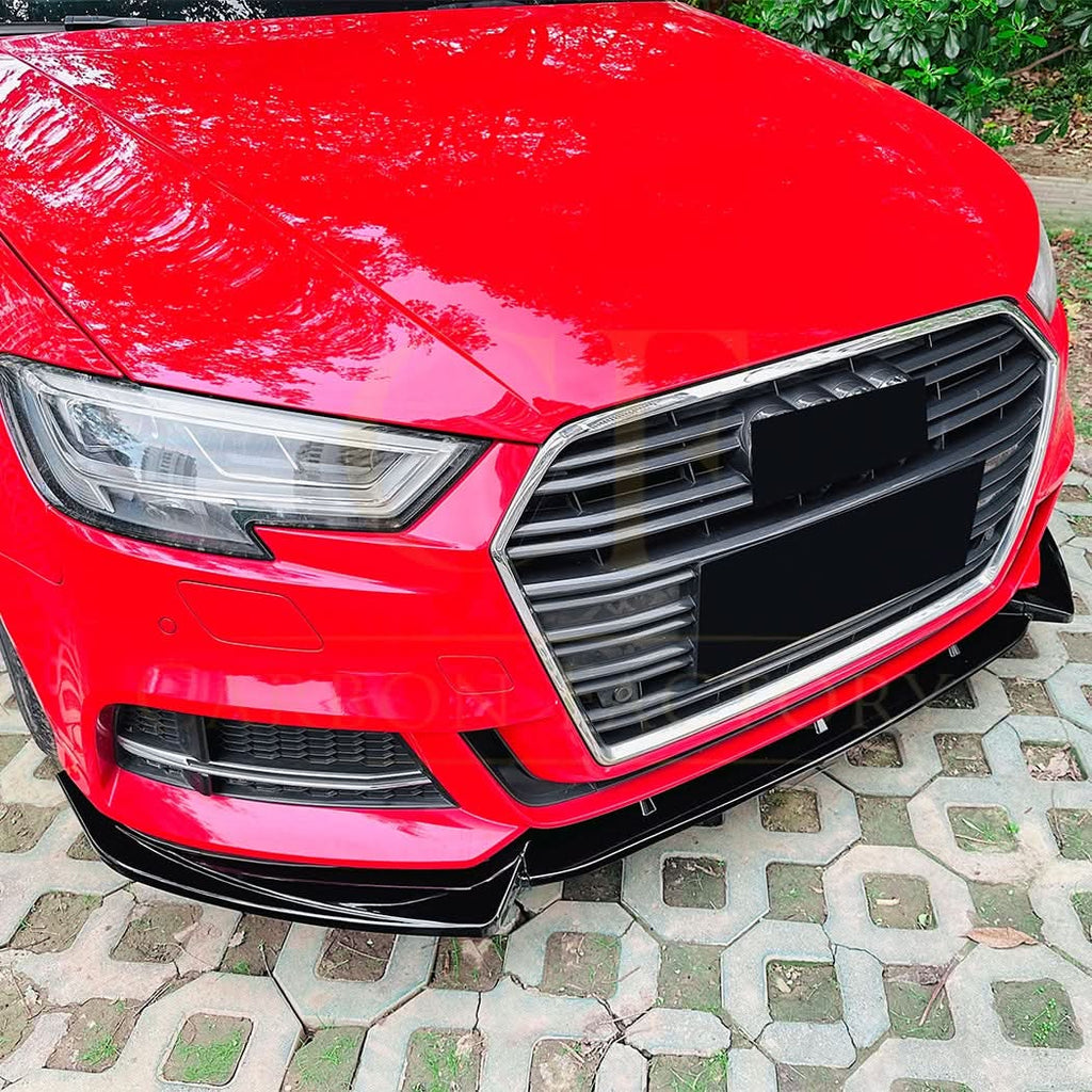 V Style Gloss Black Front Splitter for Audi A3 8V S Line & S3 17-20