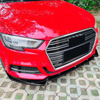 V Style Gloss Black Front Splitter for Audi A3 8V S Line & S3 17-20