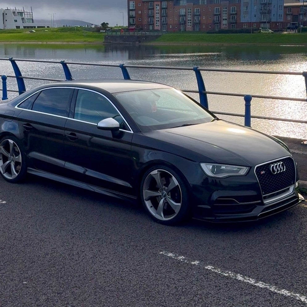 V Style Gloss Black Front Splitter for Audi A3 8V S Line & S3 13-16