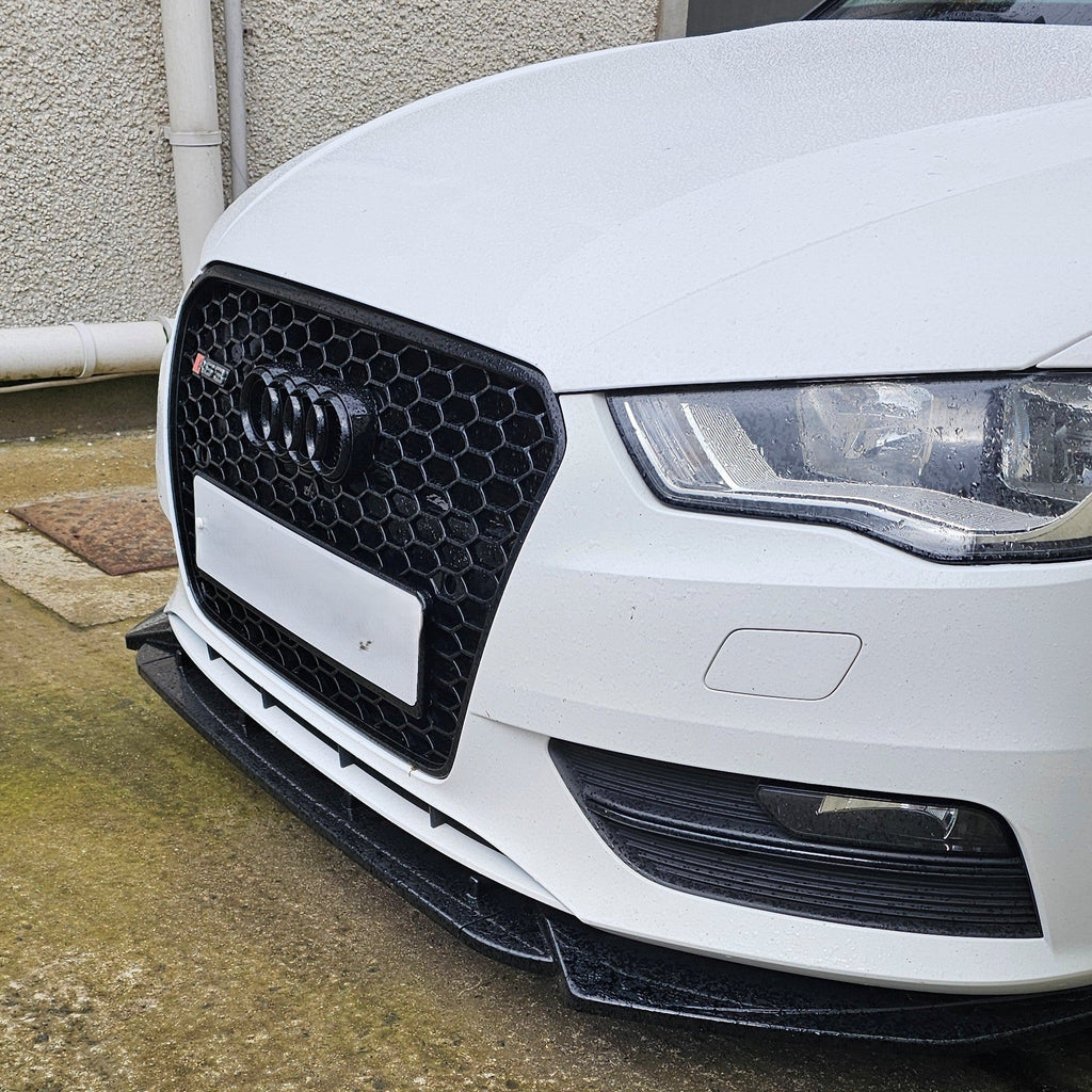 V Style Gloss Black Front Splitter for Audi A3 8V Standard model 13-16