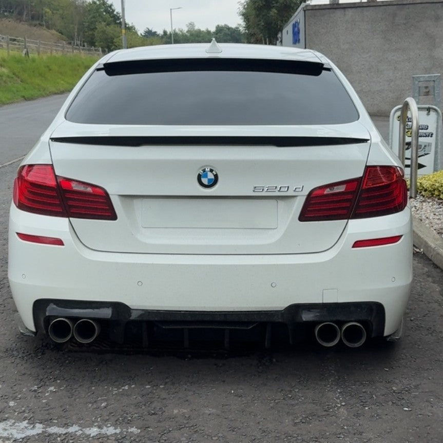 Competition Style Gloss Black Rear Diffuser Quad Exhaust for BMW F10 5 Series 10-17