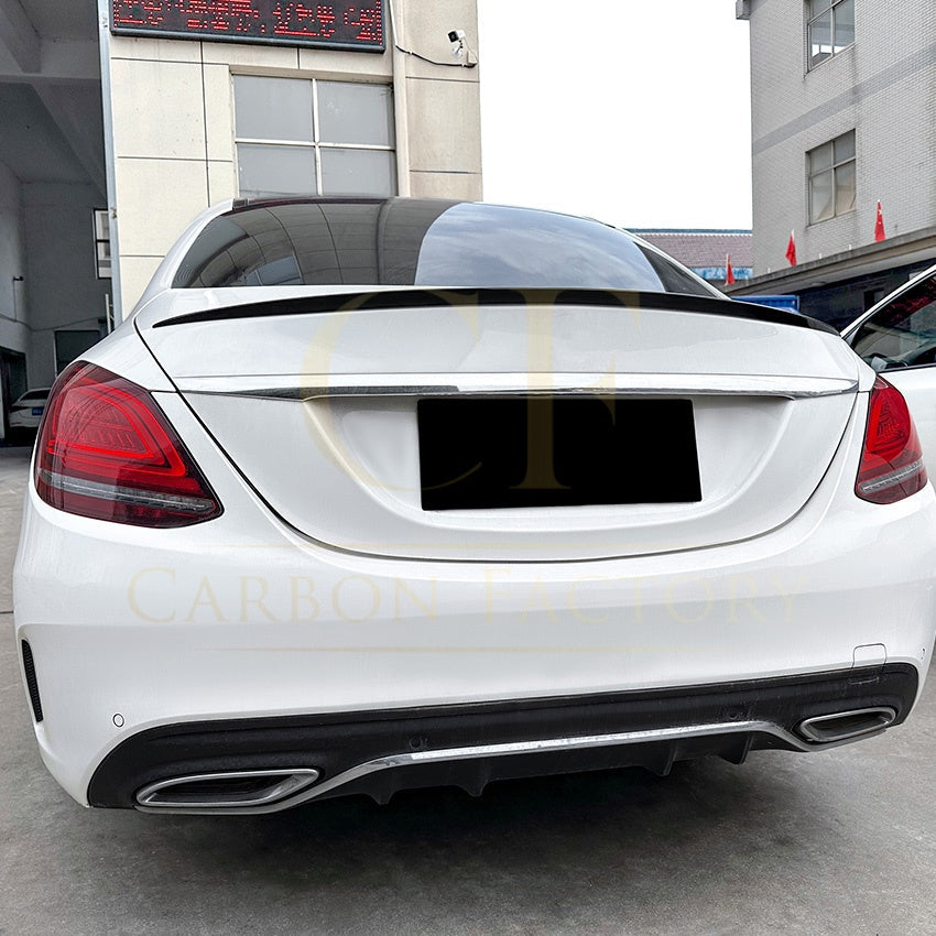 P Style Gloss Black Boot Spoiler for Mercedes Benz W205 C Class Saloon 15-21