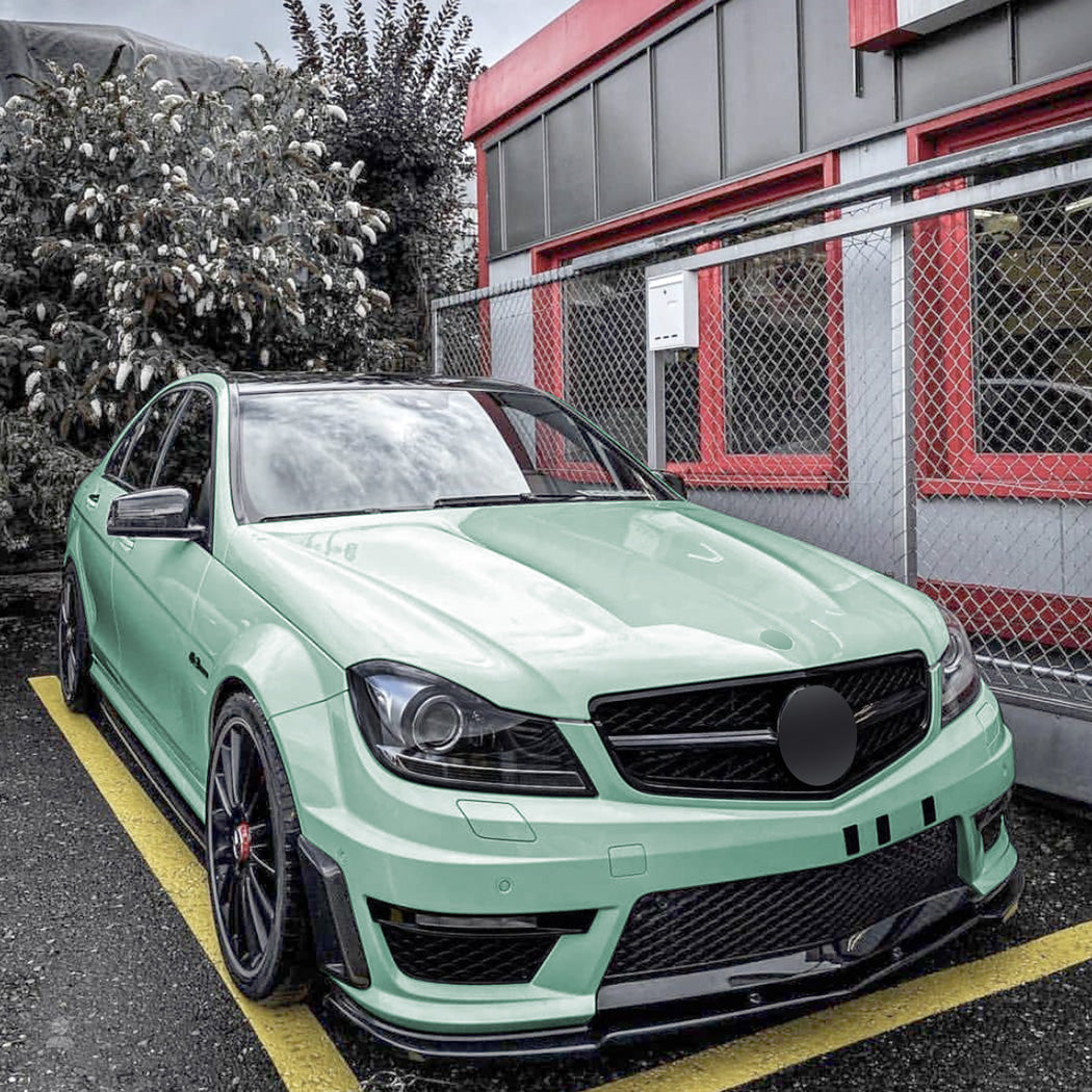 V Style Gloss Black Front Splitter for Mercedes Benz W204 C63 11-14