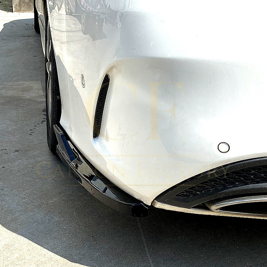 Gloss Black Rear Bumper Spats for Mercedes Benz W205 C Class Saloon 15-21