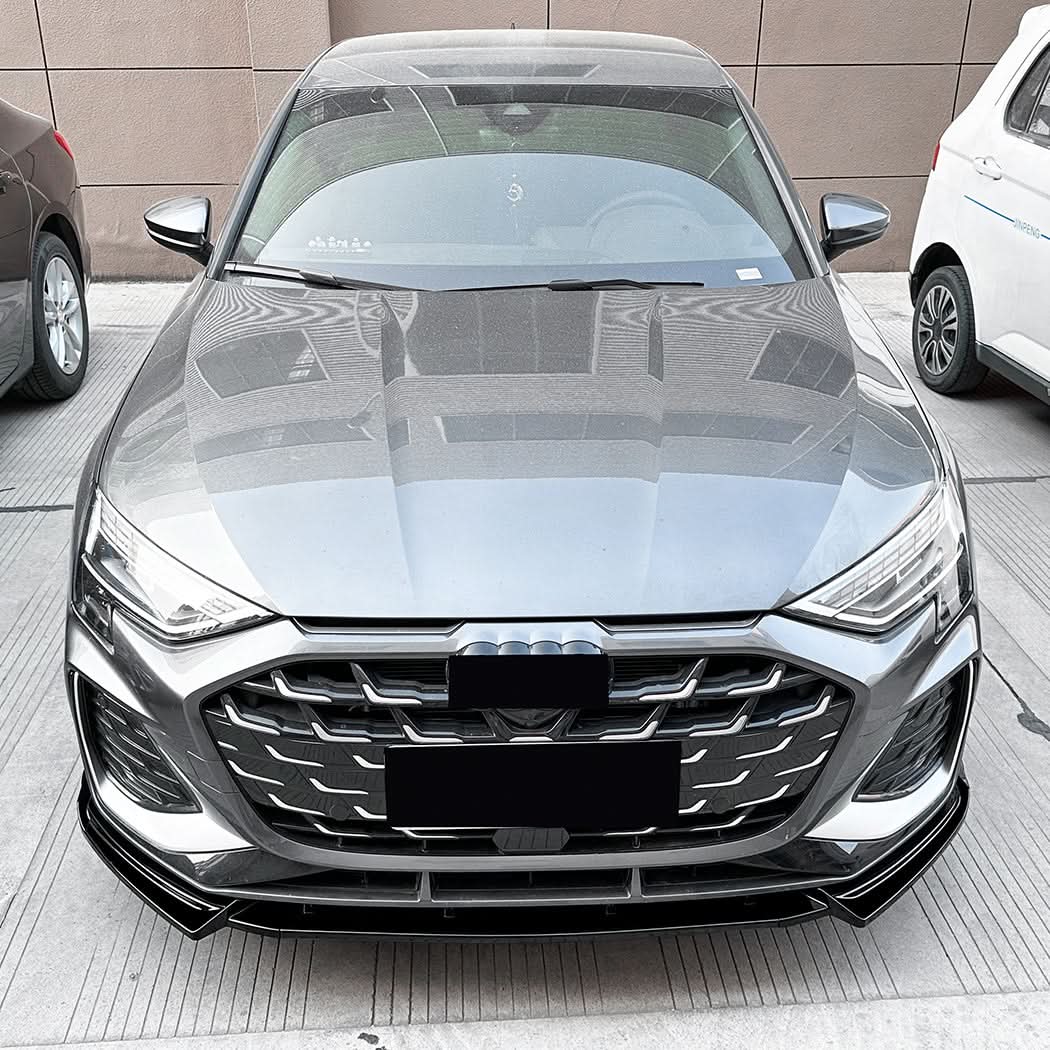 V Style Gloss Black Front Splitter for Audi A3 8Y S Line S3 25-Present