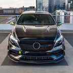 V Style (3 pcs) Gloss Black Front Splitter for Mercedes Benz W176 A Class AMG 13-18