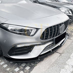 V Style Gloss Black Front Splitter for Mercedes Benz W177 A Class A45 & A45S 18-22