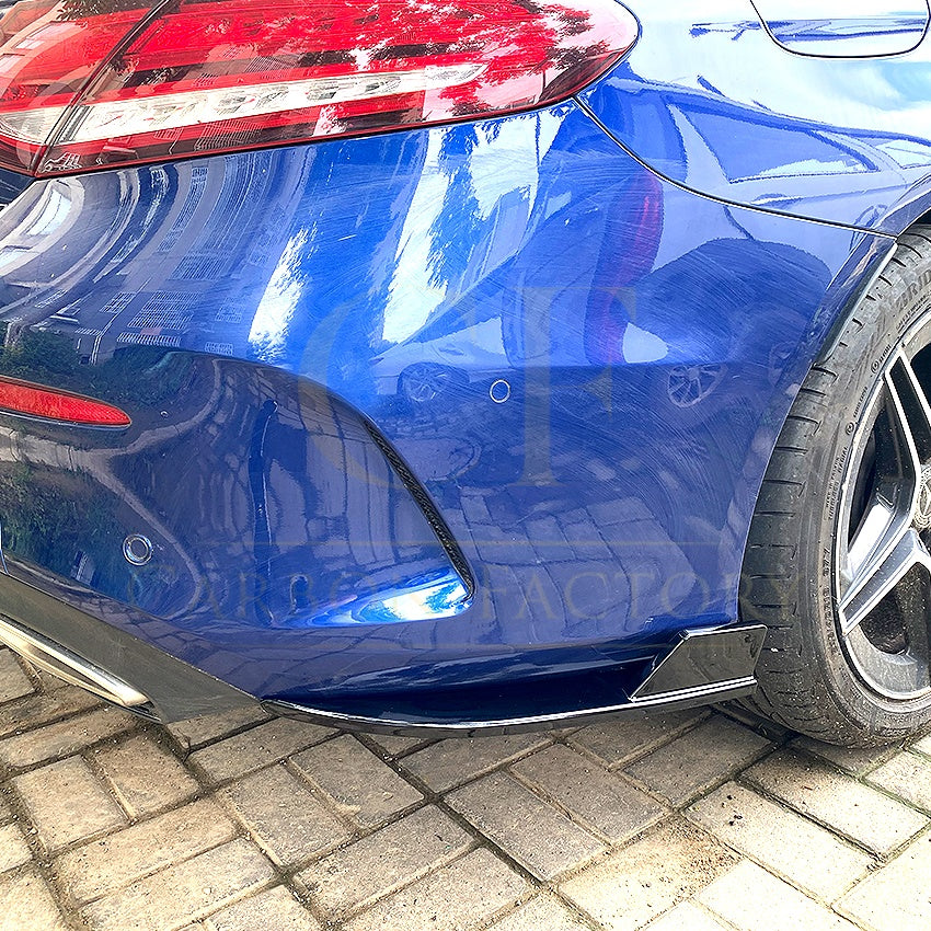 Gloss Black Rear Bumper Spats for Mercedes Benz W205 C Class Coupe 15-21