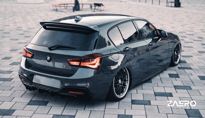 BMW 1 SERIES M SPORT F20 F21 LCI SINGLE EXIT (118I 120I 120D 125I) EVO-1 GLOSS BLACK REAR DIFFUSER BY ZAERO (2015-2019)