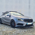 V Style (3 pcs) Gloss Black Front Splitter for Mercedes Benz W176 A Class AMG 13-18