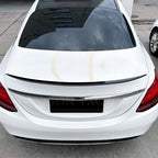 P Style Gloss Black Boot Spoiler for Mercedes Benz W205 C Class Saloon 15-21