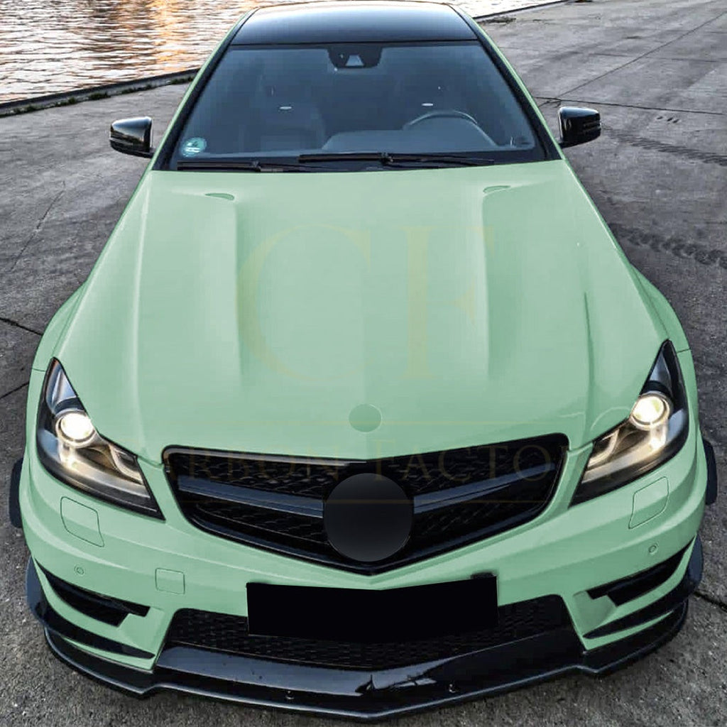 V Style Gloss Black Front Splitter for Mercedes Benz W204 C63 11-14