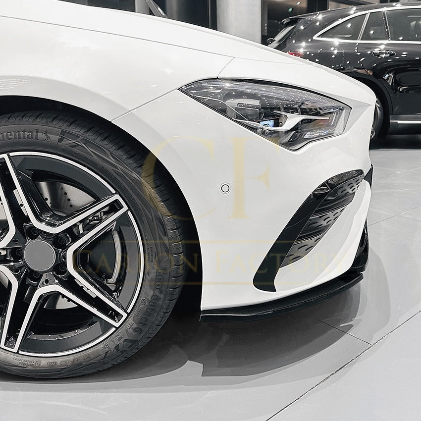 AMG Style Gloss Black Front Splitter for Mercedes Benz W177 A Class AMG & A35 23-25