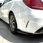 Gloss Black Rear Bumper Spats for Mercedes Benz W205 C Class Saloon 15-21