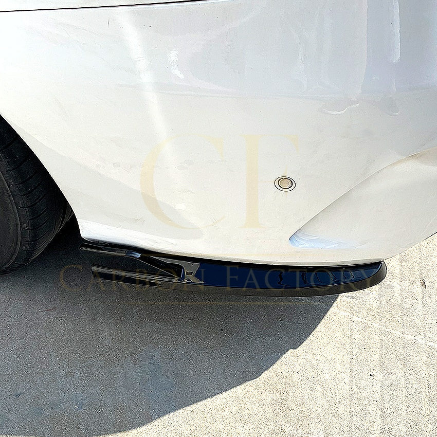 Gloss Black Rear Bumper Spats for Mercedes Benz W205 C Class Saloon 15-21