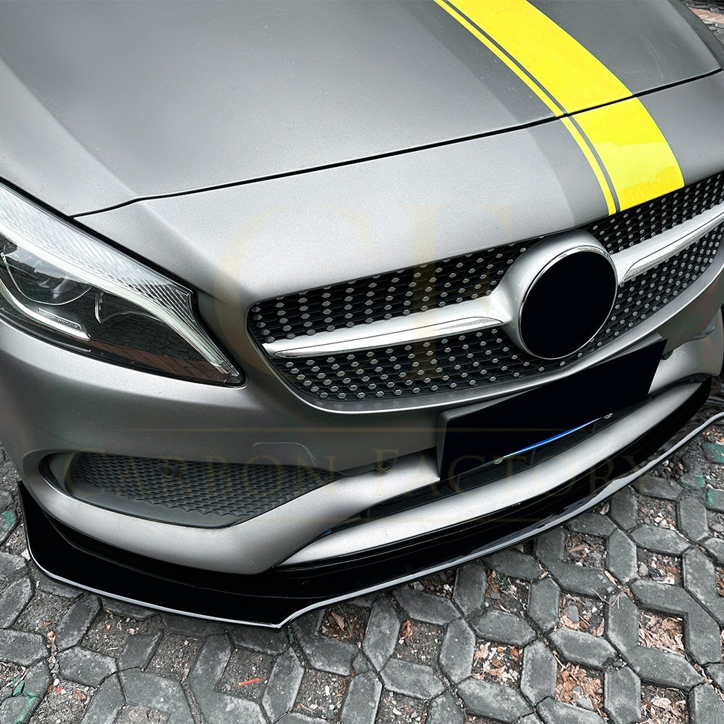V Style (1 pcs) Gloss Black Front Splitter for Mercedes Benz W176 A Class AMG 13-18