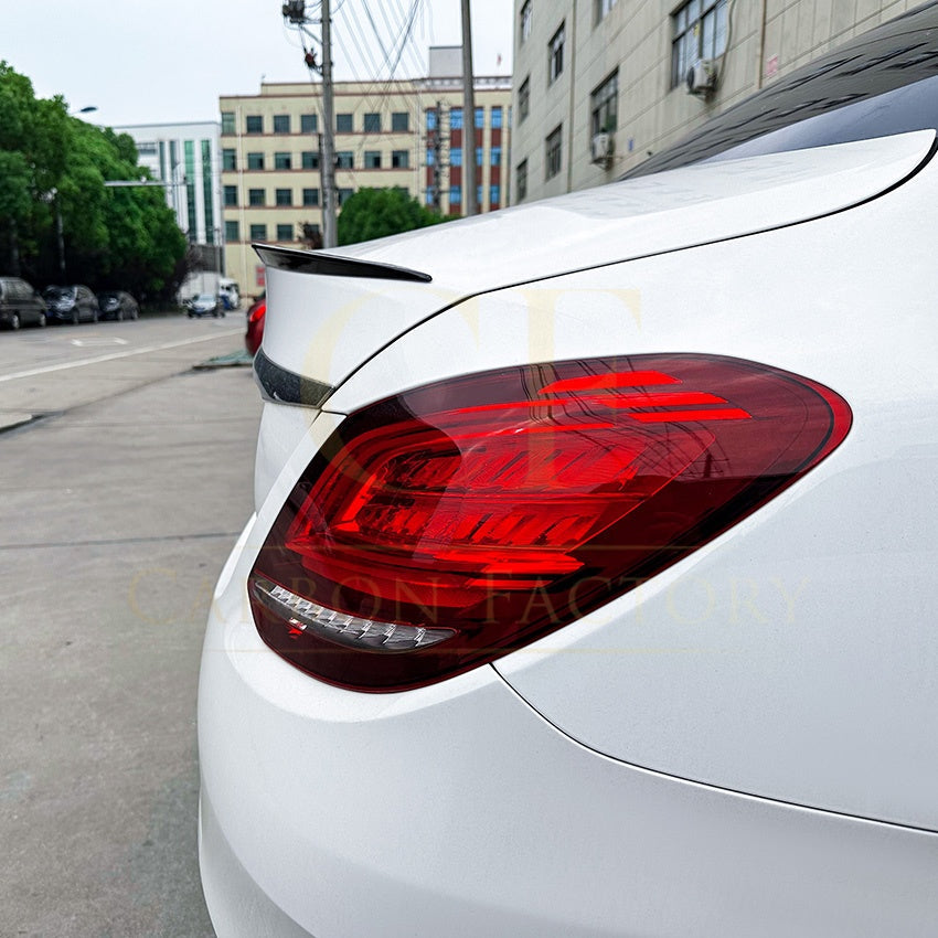 P Style Gloss Black Boot Spoiler for Mercedes Benz W205 C Class Saloon 15-21