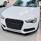 V Style Gloss Black Front Splitter for Audi B8.5 S5 A5 S Line 11-16
