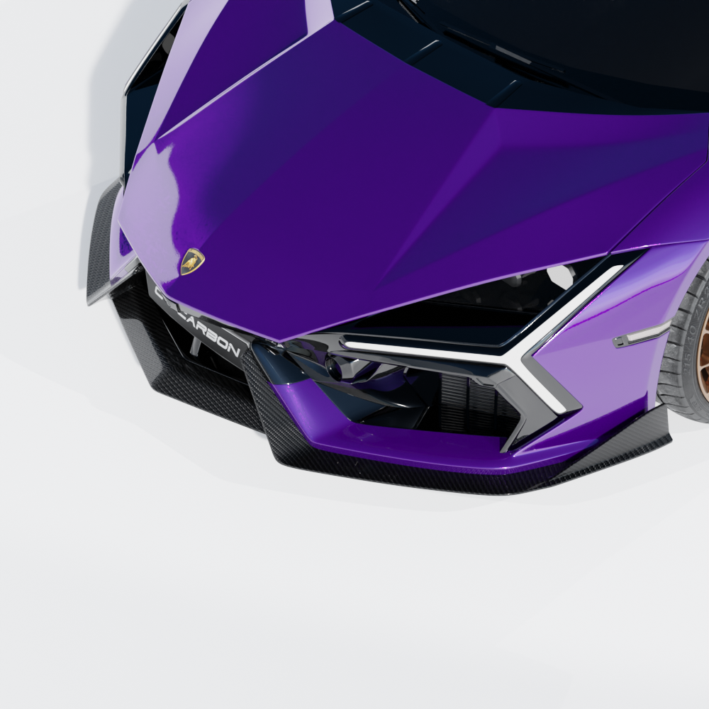 LAMBORGHINI REVUELTO MATTE CARBON FIBRE FRONT SPLITTER - CT DESIGN