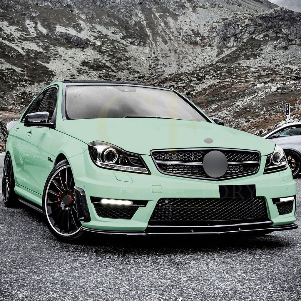 V Style Gloss Black Front Splitter for Mercedes Benz W204 C63 11-14