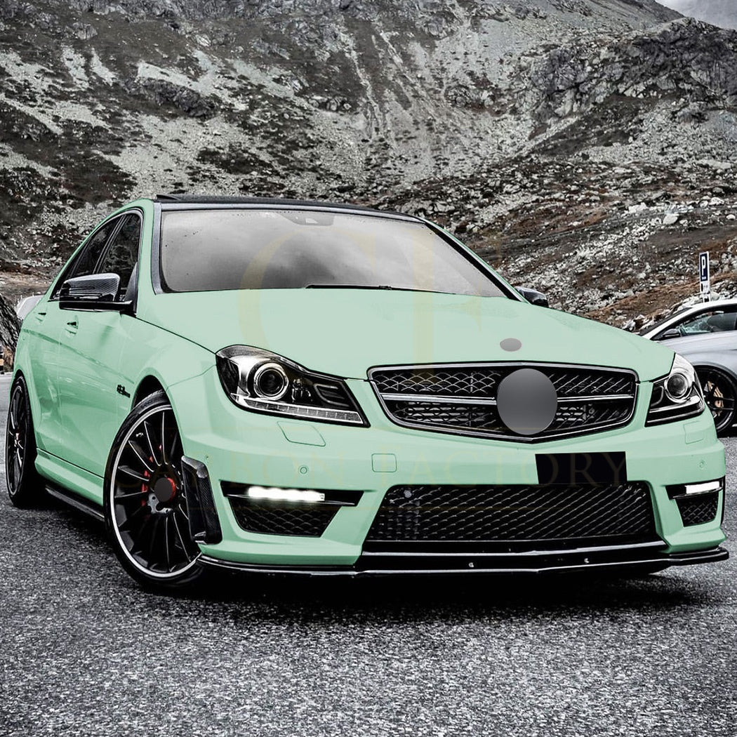 V Style Gloss Black Front Splitter for Mercedes Benz W204 C63 11-14