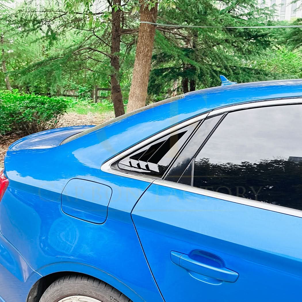 Gloss Black Window Louver Vents for Audi A3 8V S3 Saloon 13-20