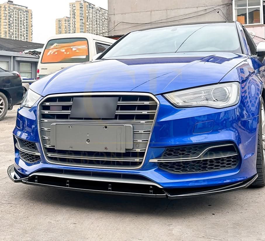 V Style Gloss Black Front Splitter for Audi A3 8V S Line & S3 13-16