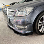V Style Gloss Black Front Splitter for Mercedes Benz W204 C Class AMG Model 11-14