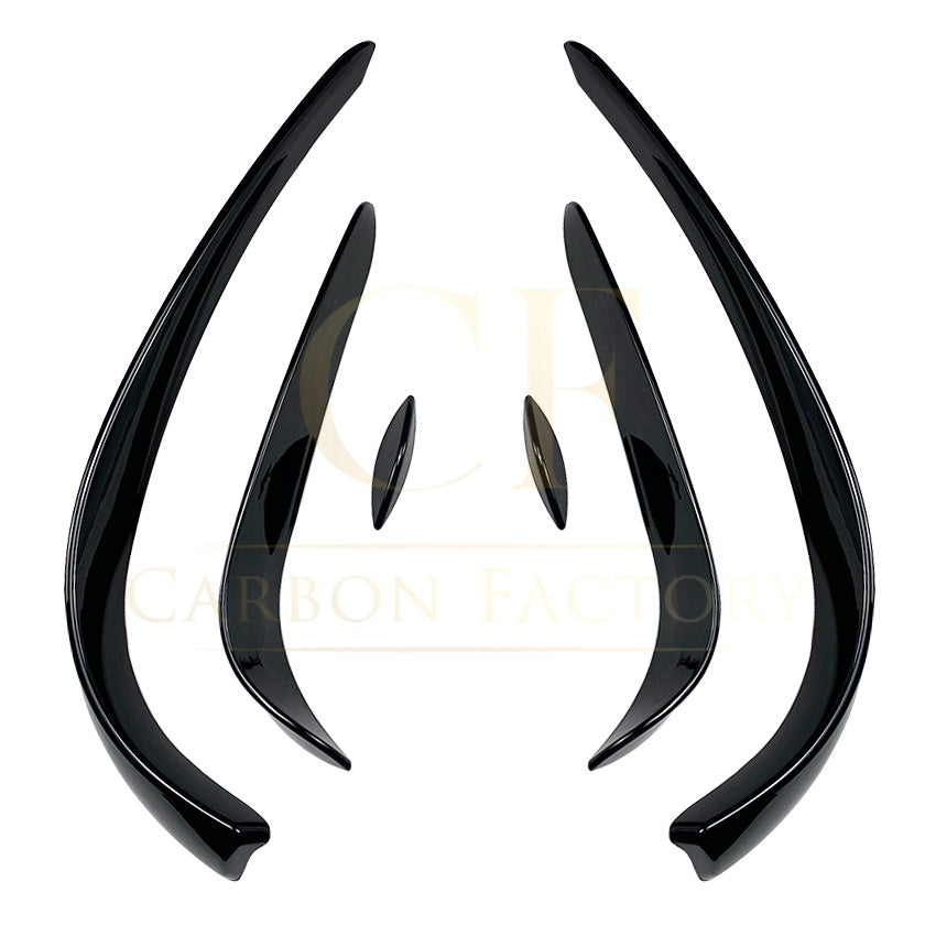 Gloss Black Front Canards (6 pcs) for Mercedes Benz W205 C Class 15-18