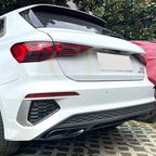 Gloss Black Exhaust Tip Covers for Audi A3 8Y S Line 20-24