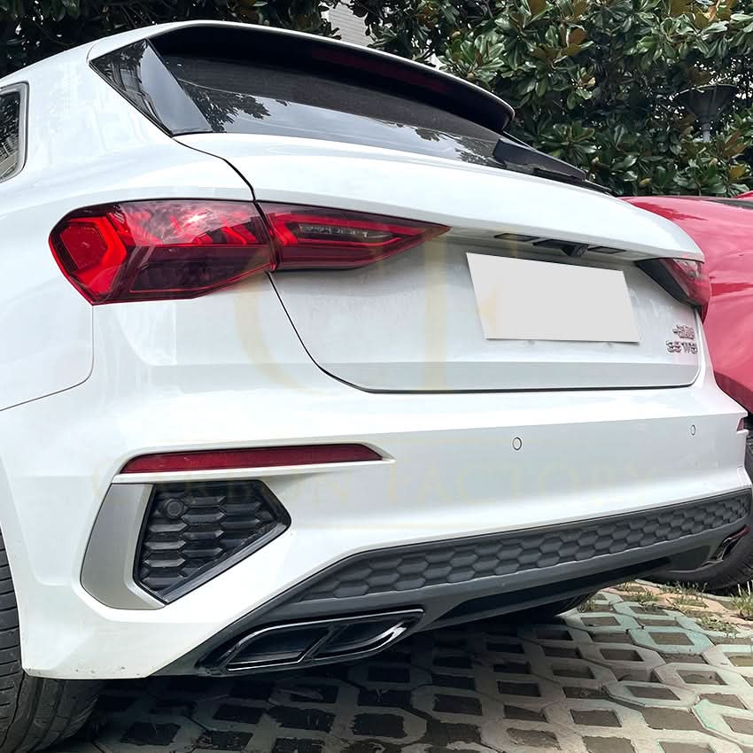 Gloss Black Exhaust Tip Covers for Audi A3 8Y S Line 20-24