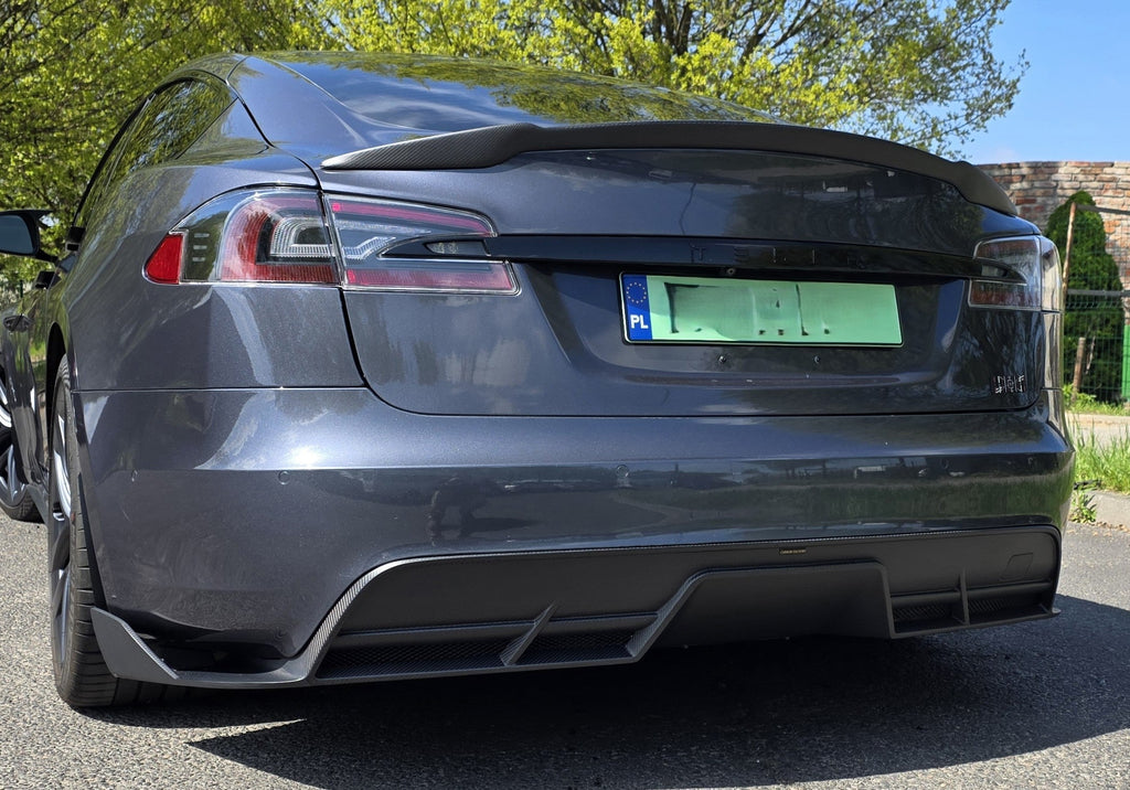 RZ Style Carbon Fibre Rear Diffuser for Tesla Model S Facelift 21-Present