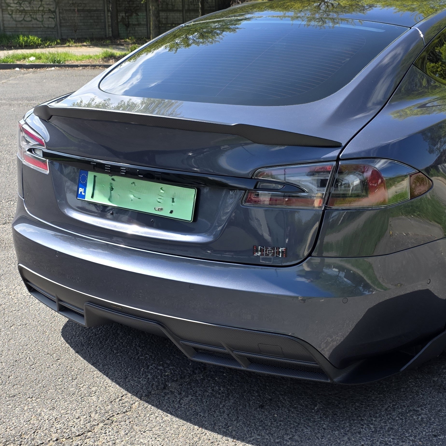 RZ Style Carbon Fibre Rear Diffuser for Tesla Model S Facelift 21-Present