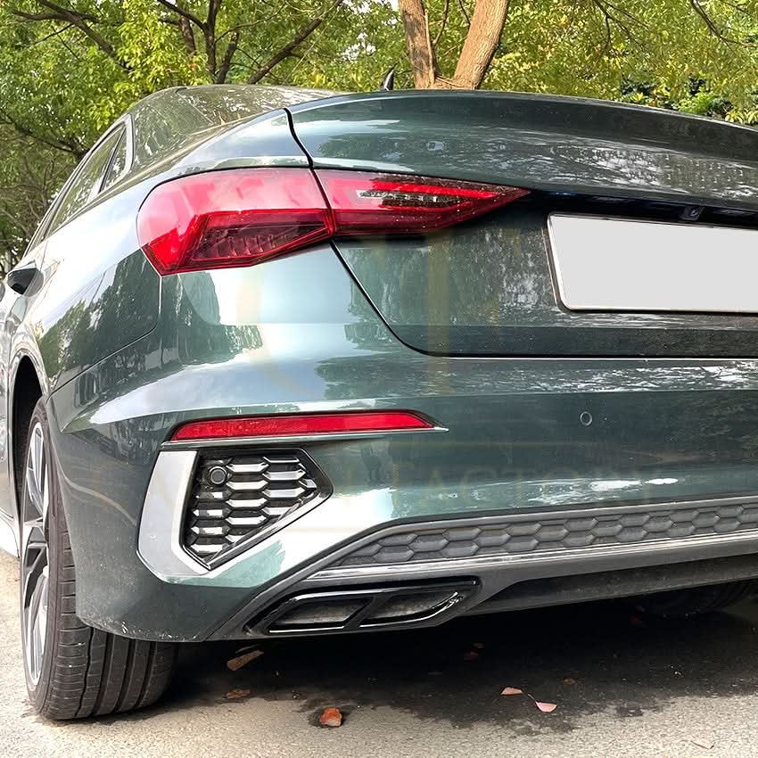 Gloss Black Exhaust Tip Covers for Audi A3 8Y S Line 20-24