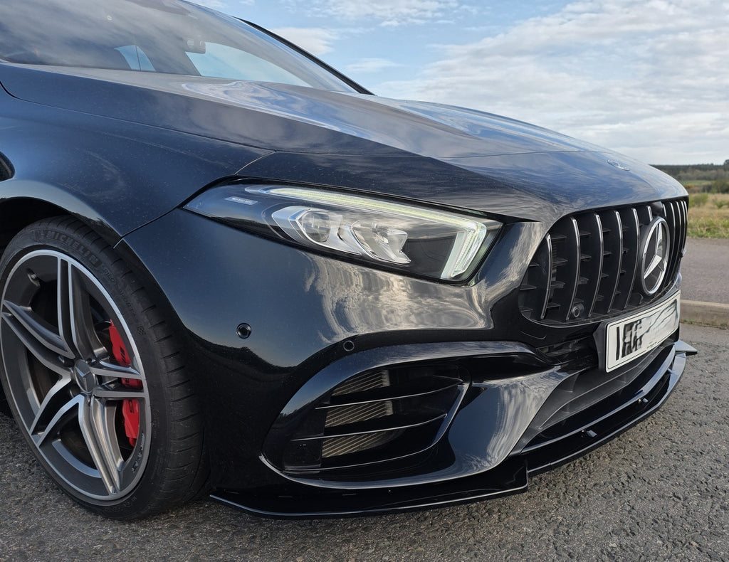 V Style Gloss Black Front Splitter for Mercedes Benz W177 A Class A45 & A45S 18-22