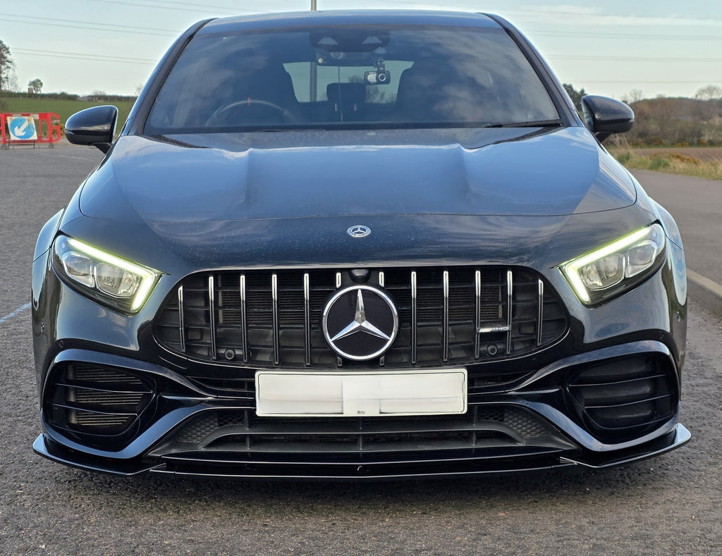 V Style Gloss Black Front Splitter for Mercedes Benz W177 A Class A45 & A45S 18-22