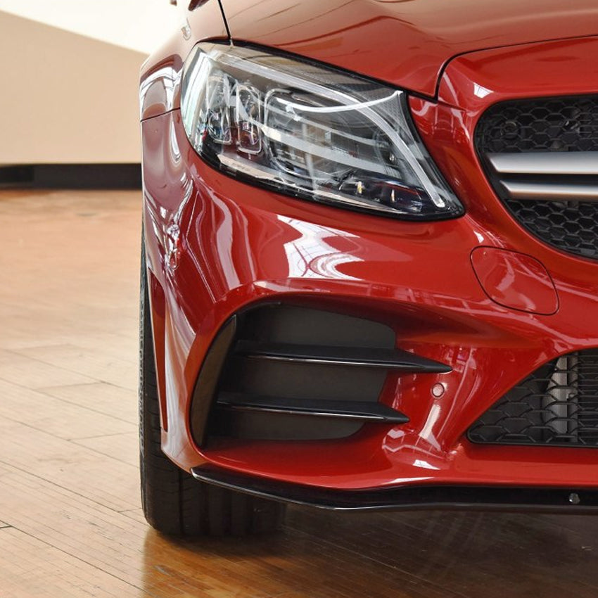 Gloss Black Front Canards (Short) for Mercedes Benz W205 C Class 19-21