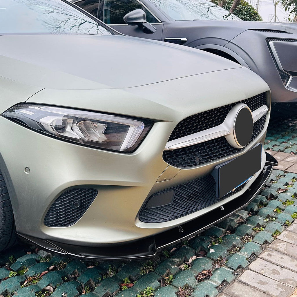 V Style Gloss Black Front Splitter for Mercedes Benz W177 A Class 18-22