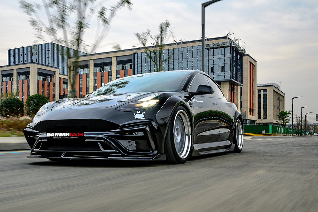 DARWINPRO - TESLA MODEL 3 IMP PERFORMANCE PARTIAL CARBON FIBER FRONT BUMPER