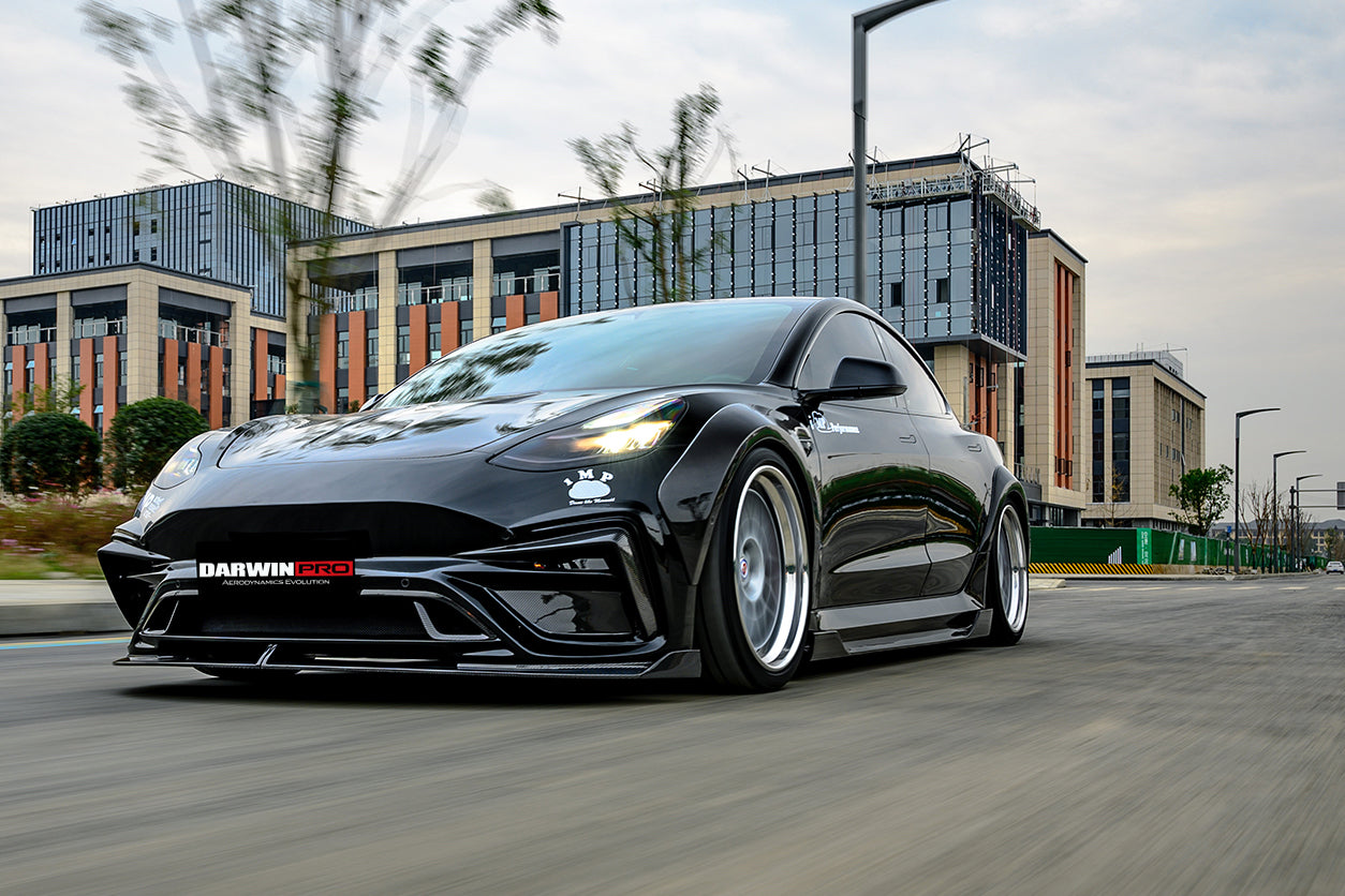 DARWINPRO - TESLA MODEL 3 IMP PERFORMANCE PARTIAL CARBON FIBER FRONT BUMPER