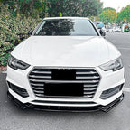 V Style Gloss Black Front Splitter for Audi A4 B9 S Line & S4 17-19
