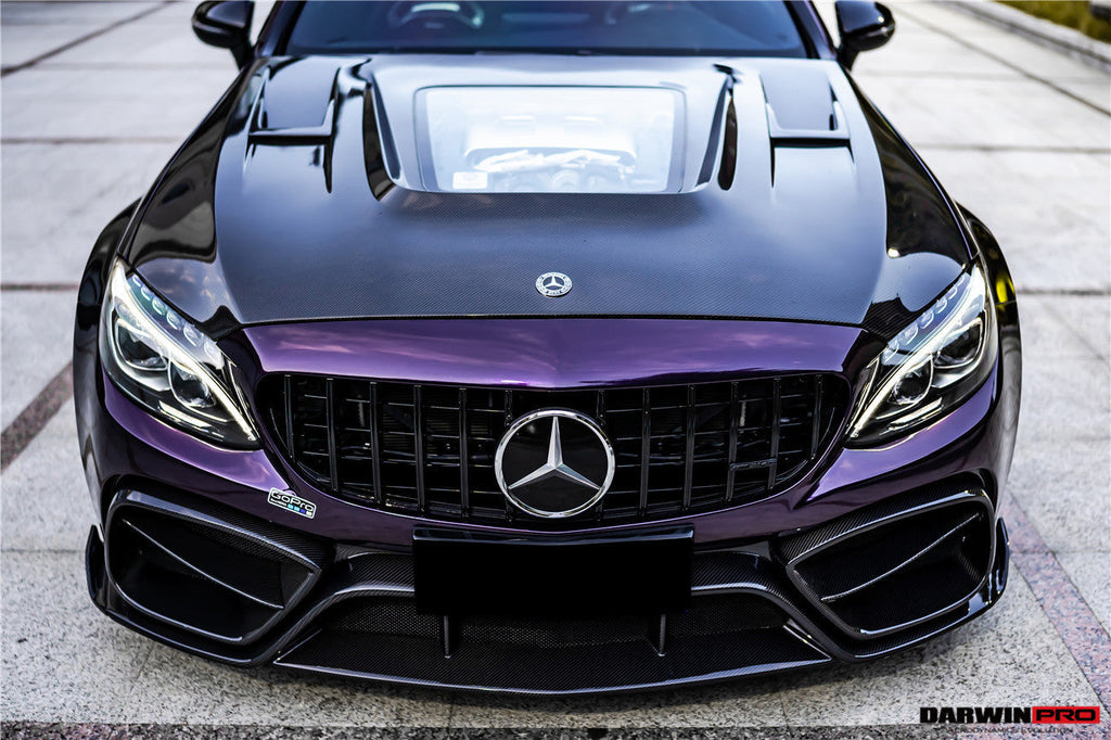 DARWINPRO - MERCEDES BENZ W205 C63 & C6S AMG COUPE 2015 -2021 PARTIAL CARBON FIBER HOOD BONNET