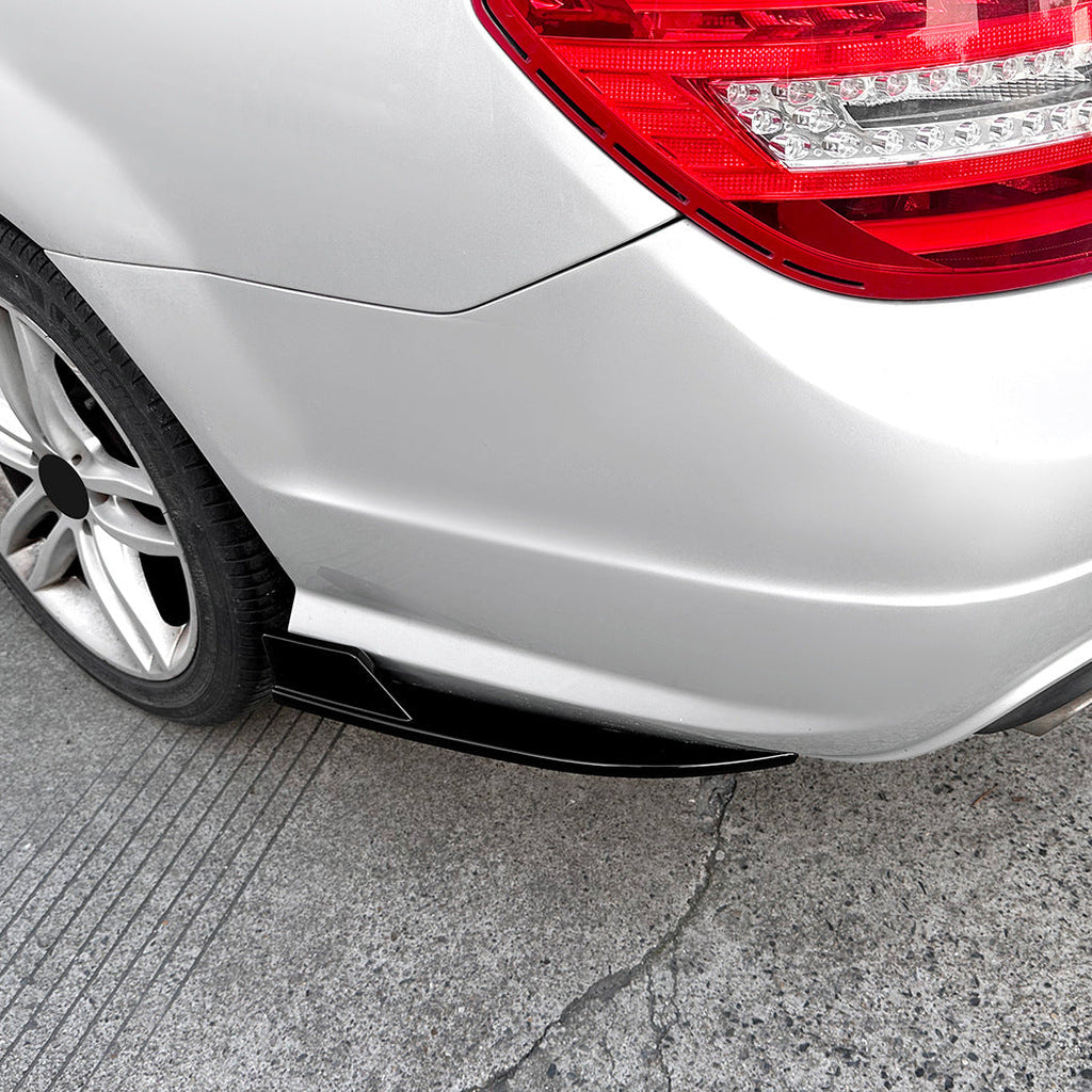 Gloss Black Rear Bumper Spats for Mercedes Benz W204 C Class 08-14